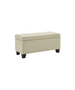 Lila Rectangular Storage Ottoman Bench in Beige