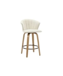 Tula 26" Counter Stool in Beige Fabric and Natural