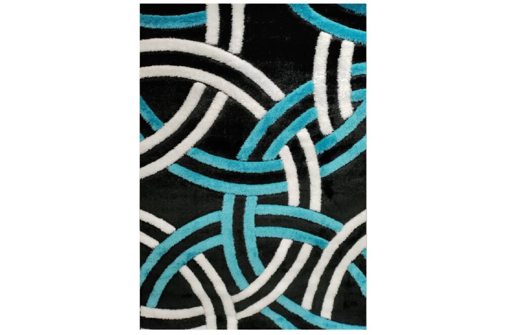 COLARADO SHAGGY P6097A BLACK-TURKUAZ