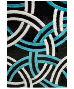 COLARADO SHAGGY P6097A BLACK-TURKUAZ