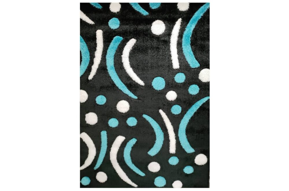 COLARADO SHAGGY P6098A BLACK-TURKUAZ