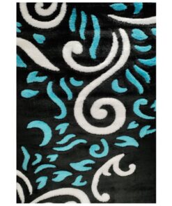 COLARADO SHAGGY P6117A BLACK-TURKUAZ