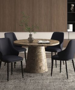 Godiva/Kash 5pc Dining Set in Grey with Black Chair