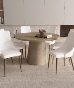 Godiva/Antoine 7pc Dining Set in Ivory with White Chair