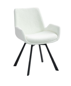 Signy Swivel Dining Chair, set of 2, in Ivory and Black