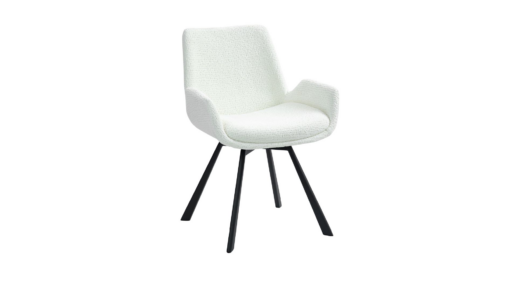 Signy Swivel Dining Chair, set of 2, in Ivory and Black