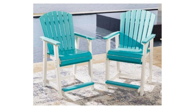 Eisely Outdoor Counter Height Bar Stool (Set of 2)