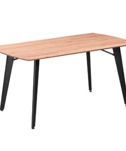 Leon Rectangular Dining Table in Natural and Black