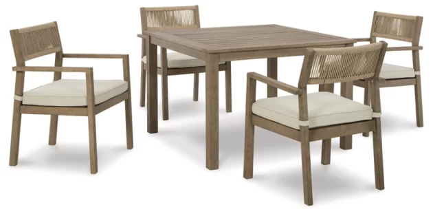 Aria Plains Outdoor Dining Table and 4 Chairs - Image 2