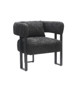 Scarlet Accent Chair in Charcoal Boucle and Black