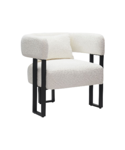 Scarlet Accent Chair in Ivory Boucle and Black