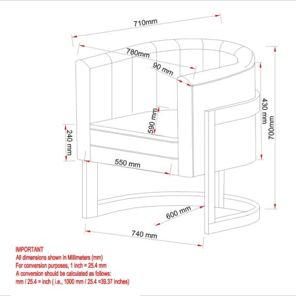 Alternative view of Zhuri Accent Chair in Charcoal Boucle and Black