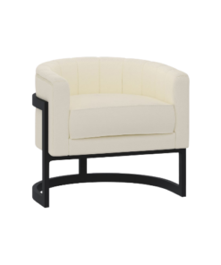 Zhuri Accent Chair in Ivory Boucle and Black