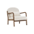 Fani Accent Chair, Fabric in White Boucle and Walnut