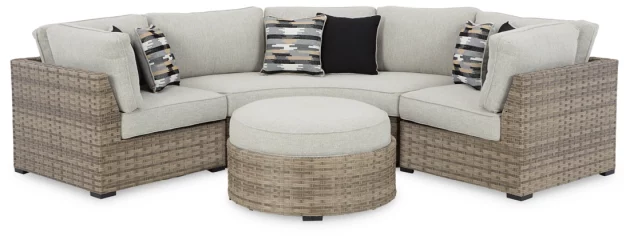 Calworth 5-Piece Outdoor Sectional with Ottoman - Image 2