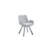 Signy Swivel Dining Chair, set of 2, in Light Grey and Black - Furniture Trends