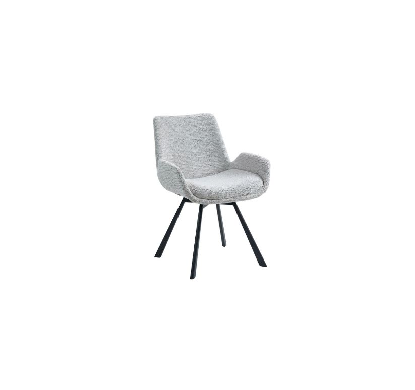 Signy Swivel Dining Chair, set of 2, in Light Grey and Black