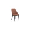 Kash Dining Chair, Faux Leather, set of 2, in Saddle and Black - Furniture Trends