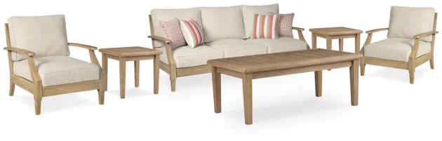 Clare View Outdoor Sofa and 2 Lounge Chairs with Coffee Table and 2 End Tables