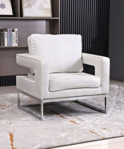 Accent Chair with Silver Metal Frame