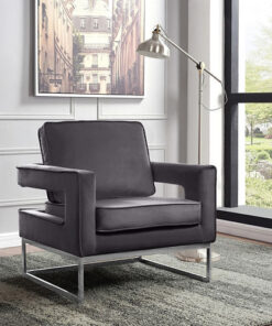 Accent Chair with Silver Metal Frame