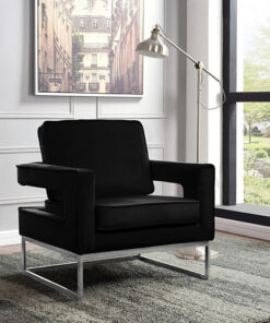 Accent Chair with Silver Metal Frame