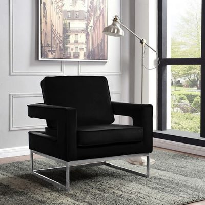 Accent Chair with Silver Metal Frame