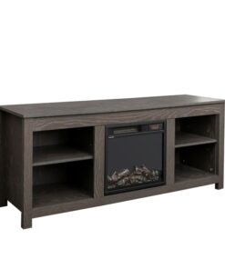 58" TV Stand with Fireplace, Grey