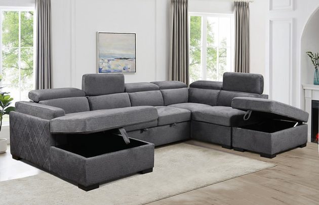 IF-9090 LHF Sectional Sofa Bed