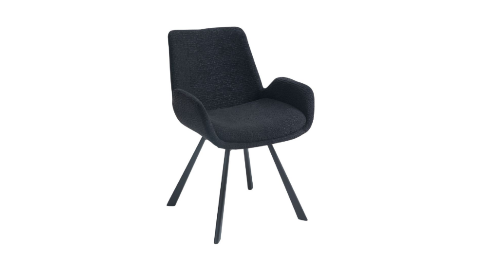 Signy Swivel Dining Chair, set of 2, in Black