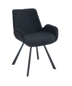 Signy Swivel Dining Chair, set of 2, in Black