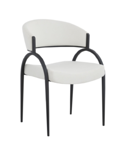 DINING CHAIR SET OF 2 - CREAM/BLACK