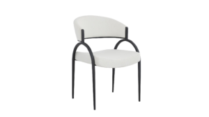 DINING CHAIR SET OF 2 - CREAM/BLACK