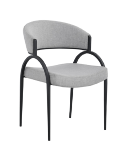 DINING CHAIR SET OF 2 - GREY/BLACK