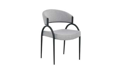 DINING CHAIR SET OF 2 - GREY/BLACK