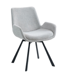 Signy Swivel Dining Chair, set of 2, in Light Grey and Black