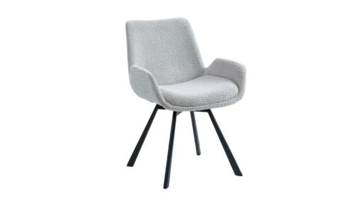 Signy Swivel Dining Chair, set of 2, in Light Grey and Black