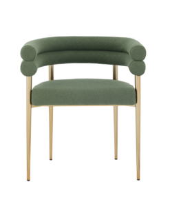 DINING CHAIR SET OF 2 - GREEN/GOLD
