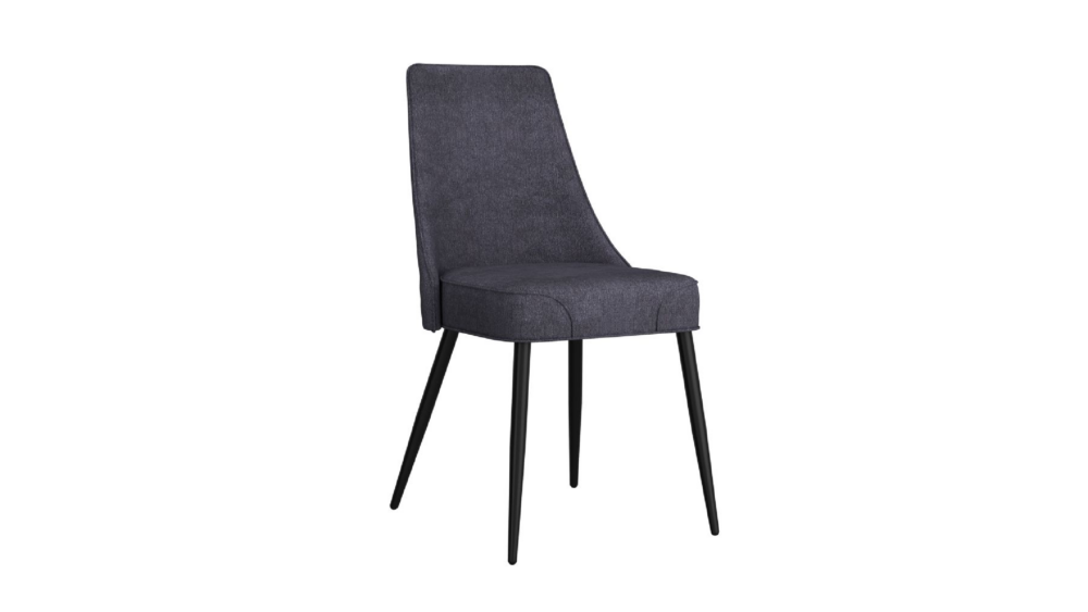 Koda Dining Chair, Fabric, set of 2, in Charcoal and Black