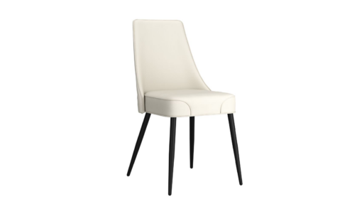 Koda Dining Chair, Faux Leather, set of 2, in Beige and Black