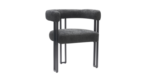 Scarlet Dining Chair, set of 2, in Charcoal Boucle and Black
