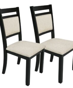 Alternative view of Conrad Black & Beige Dining Chair, Set of 2
