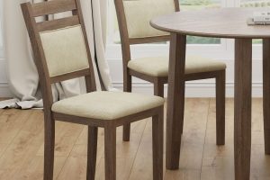 Conrad Walnut & Beige Dining Chair