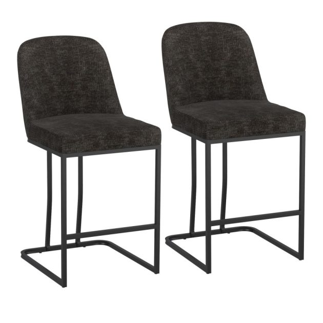 Dario Charcoal Counter Stool 26" Set of 2 - Image 3