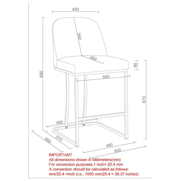 Alternative view of Dario Charcoal Counter Stool 26" Set of 2