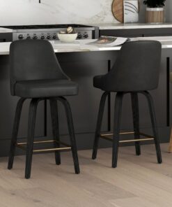 Alternative view of Oakley Charcoal & Black Counter Stool Set of 2