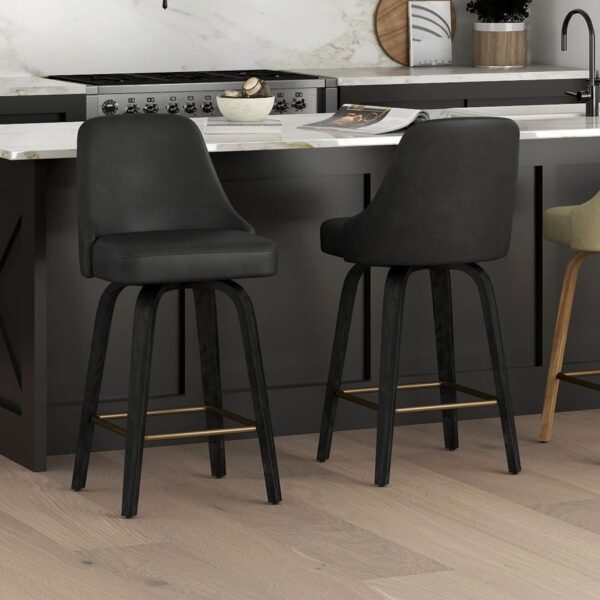 Alternative view of Oakley Charcoal & Black Counter Stool Set of 2