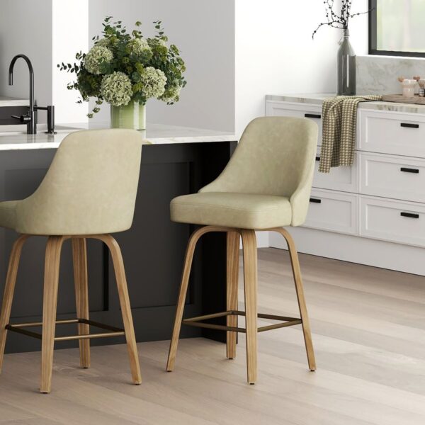 Alternative view of Oakley Ivory & Whitewash Counter Stool Set of 2