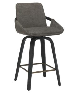 Parker Counter Stool Fabric & Black Set of 2