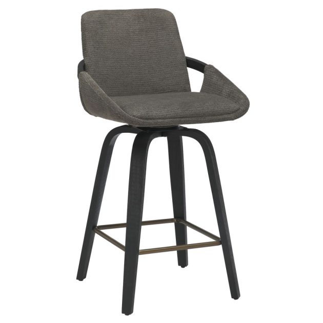 Parker Counter Stool Fabric & Black Set of 2